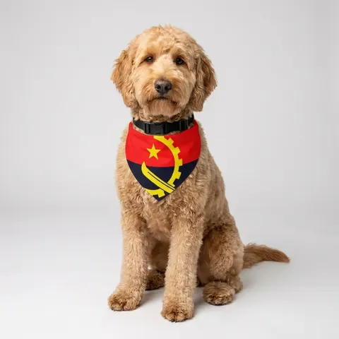 Angola Red Black & Emblem Pet Bandana Collar
