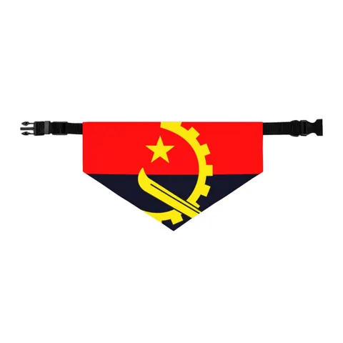 Angola Red Black & Emblem Pet Bandana Collar — other view