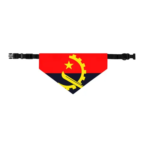 Angola Red Black & Emblem Pet Bandana Collar — other view