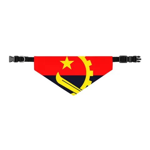 Angola Red Black & Emblem Pet Bandana Collar — other view