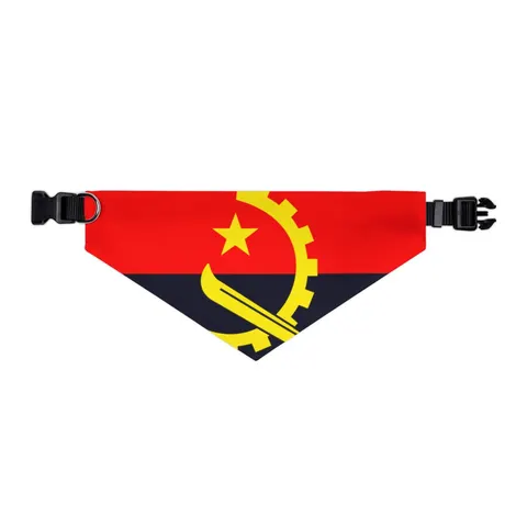 Angola Red Black & Emblem Pet Bandana Collar — other view