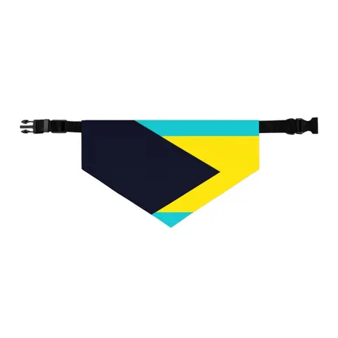 Bahamas Aqua Triangle Pet Bandana Collar — other view