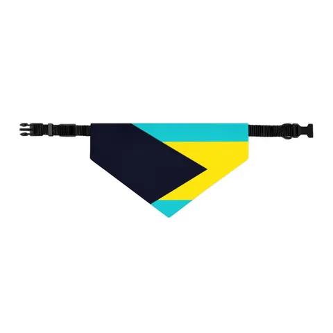 Bahamas Aqua Triangle Pet Bandana Collar — other view