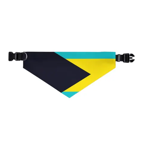 Bahamas Aqua Triangle Pet Bandana Collar — other view