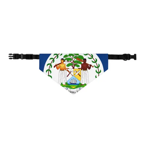 Belize Blue Red Emblem Pet Bandana Collar — other view