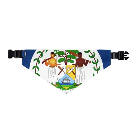 Belize Blue Red Emblem Pet Bandana Collar — other view