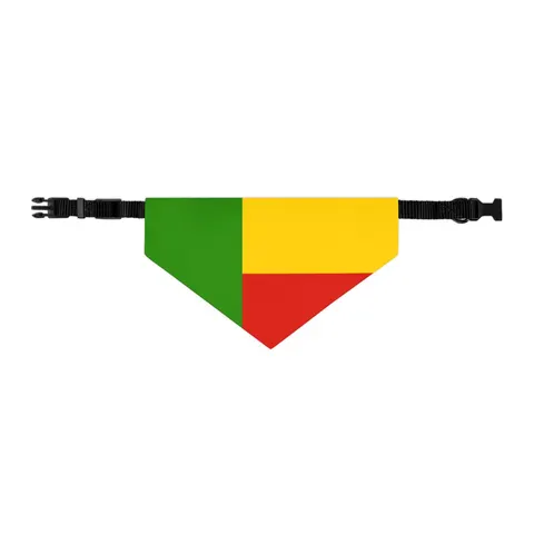 Benin Green Yellow Red Block Pet Bandana Collar — other view