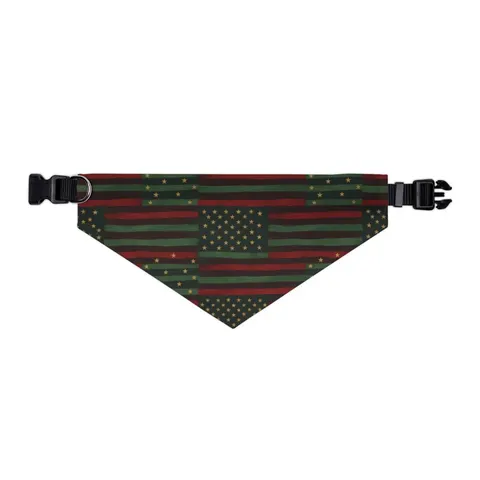 Black American Pan-African Stars & Stripes Pet Bandana Collar — other view