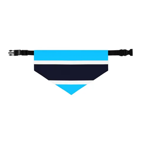 Botswana Blue & Black Stripe Pet Bandana Collar — other view