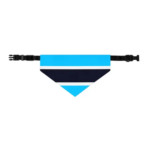 Botswana Blue & Black Stripe Pet Bandana Collar — other view