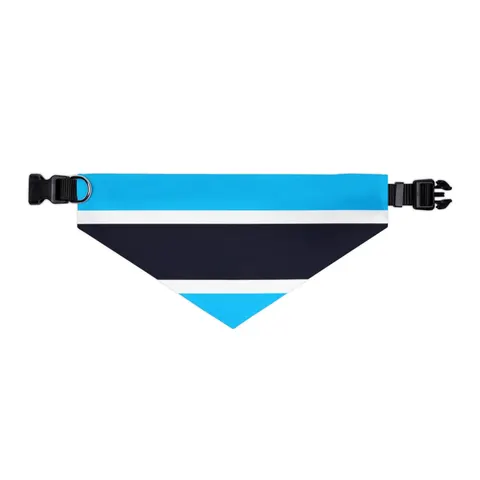 Botswana Blue & Black Stripe Pet Bandana Collar — other view