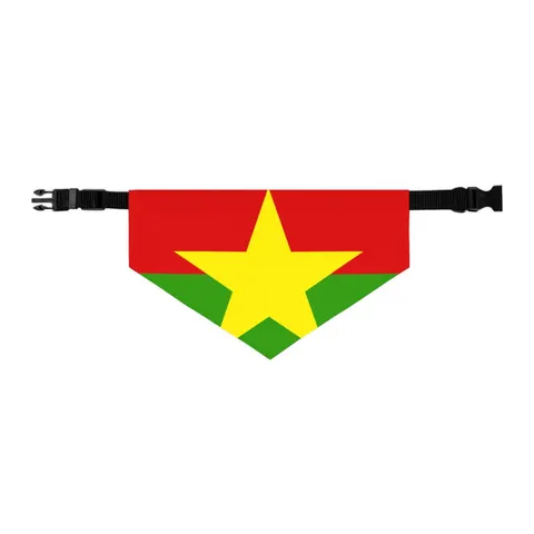 Burkina Faso Red Green Star Pet Bandana Collar — other view