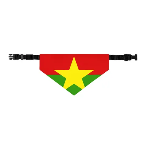 Burkina Faso Red Green Star Pet Bandana Collar — other view