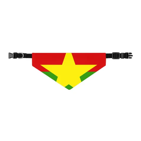 Burkina Faso Red Green Star Pet Bandana Collar — other view