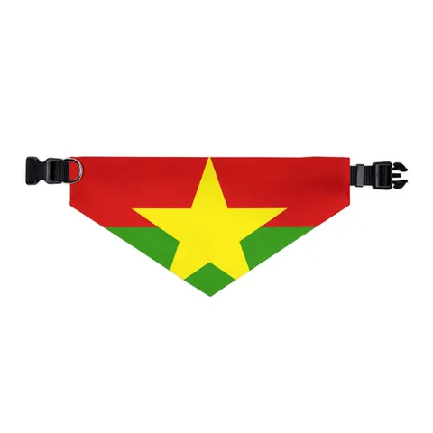 Burkina Faso Red Green Star Pet Bandana Collar — other view