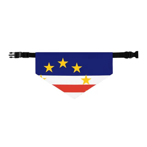 Cabo Verde Blue Stripe & Stars Pet Bandana Collar — other view