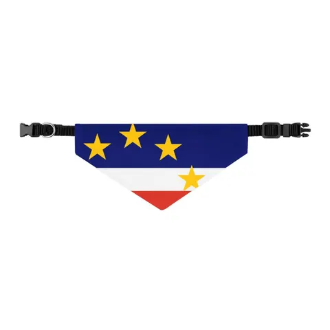 Cabo Verde Blue Stripe & Stars Pet Bandana Collar — other view