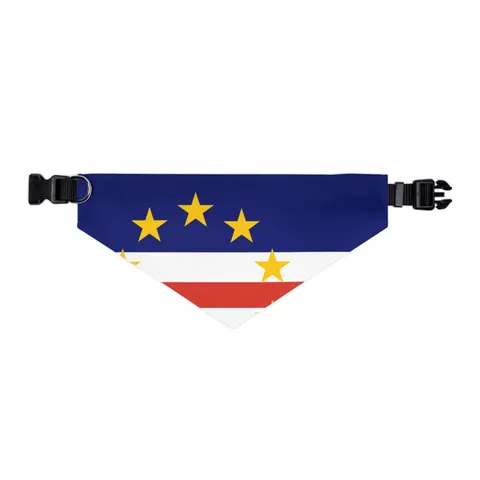 Cabo Verde Blue Stripe & Stars Pet Bandana Collar — other view