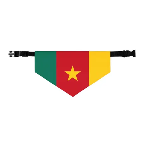 Cameroon Green Red Yellow Star Pet Bandana Collar — other view