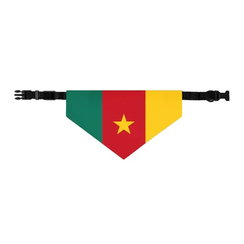 Cameroon Green Red Yellow Star Pet Bandana Collar — other view
