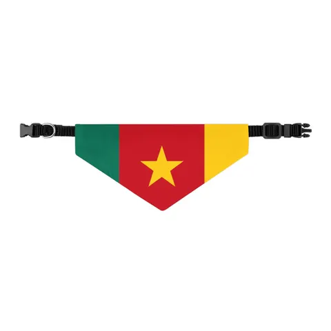 Cameroon Green Red Yellow Star Pet Bandana Collar — other view
