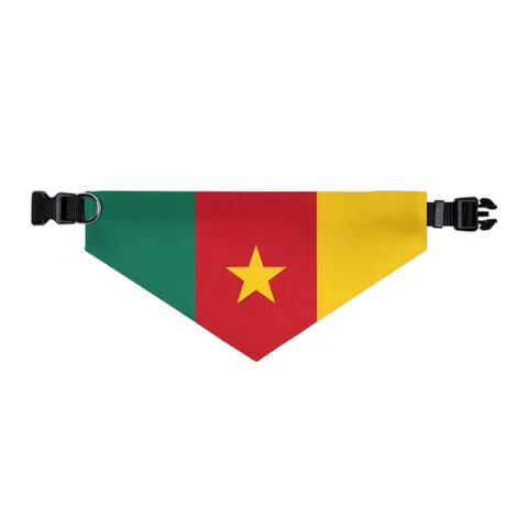 Cameroon Green Red Yellow Star Pet Bandana Collar — other view