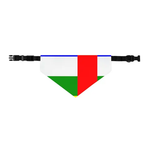 Central African Republic Stripes & Red Cross Pet Bandana Collar — other view