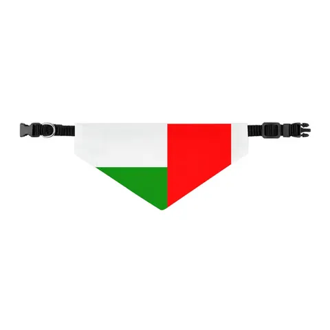 Central African Republic Stripes & Red Cross Pet Bandana Collar — other view