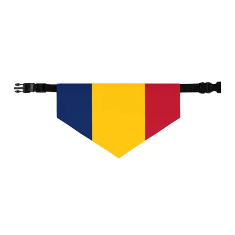 Chad Blue Yellow Red Pet Bandana Collar — other view