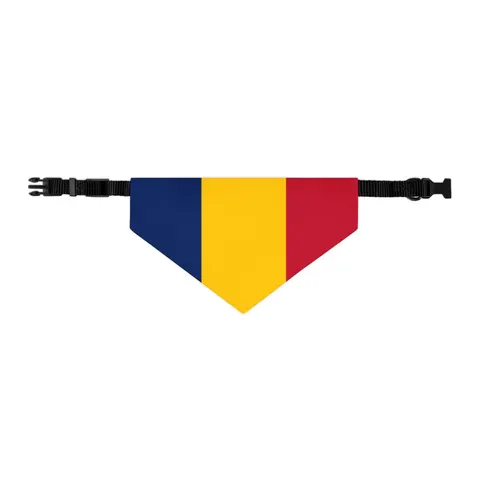 Chad Blue Yellow Red Pet Bandana Collar — other view