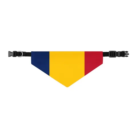 Chad Blue Yellow Red Pet Bandana Collar — other view