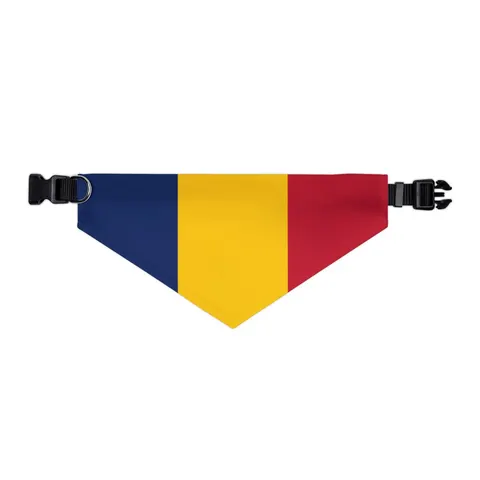 Chad Blue Yellow Red Pet Bandana Collar — other view