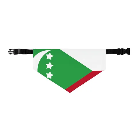 Comoros Green Triangle & Stripes Pet Bandana Collar — other view