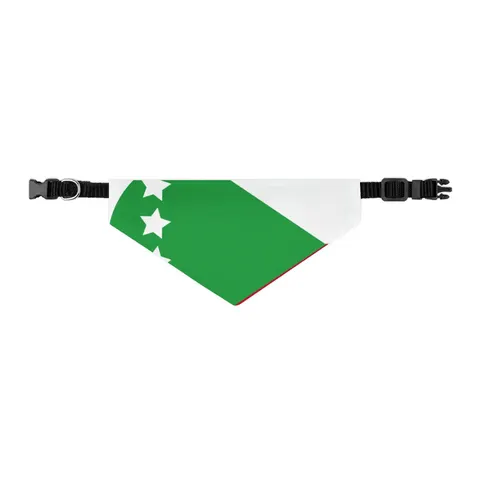 Comoros Green Triangle & Stripes Pet Bandana Collar — other view
