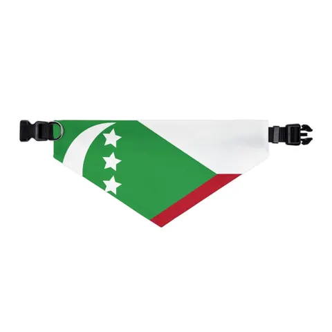 Comoros Green Triangle & Stripes Pet Bandana Collar — other view