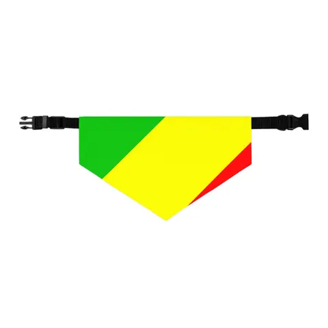Republic of the Congo Diagonal Tricolor Pet Bandana Collar — other view