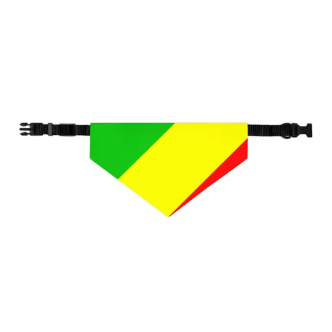 Republic of the Congo Diagonal Tricolor Pet Bandana Collar — other view