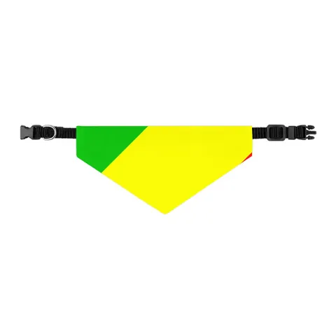Republic of the Congo Diagonal Tricolor Pet Bandana Collar — other view