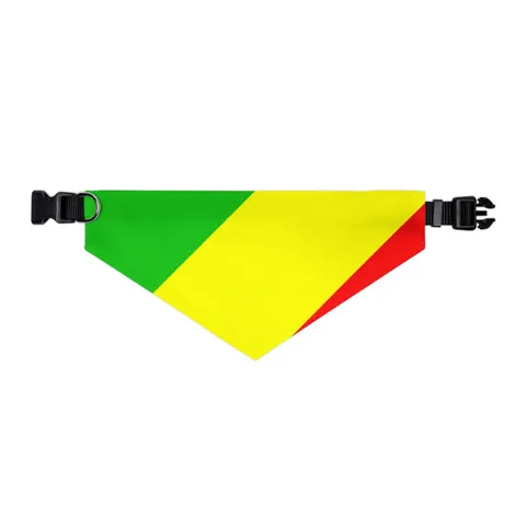 Republic of the Congo Diagonal Tricolor Pet Bandana Collar — other view