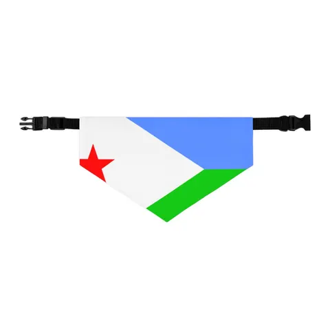 Djibouti Blue Green Triangle Pet Bandana Collar — other view