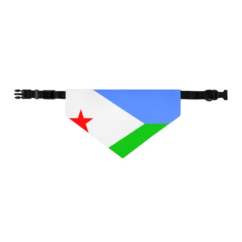 Djibouti Blue Green Triangle Pet Bandana Collar — other view
