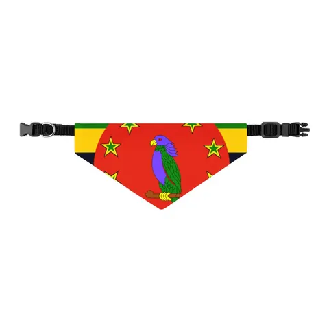 Dominica Green Cross & Circle Pet Bandana Collar — other view