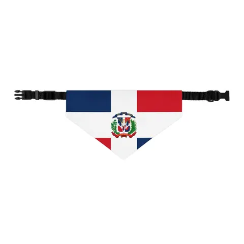 Dominican Republic Cross & Quarters Pet Bandana Collar — other view