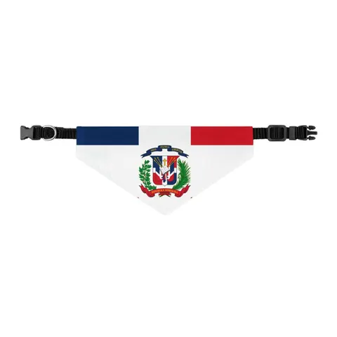 Dominican Republic Cross & Quarters Pet Bandana Collar — other view