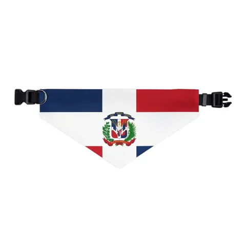 Dominican Republic Cross & Quarters Pet Bandana Collar — other view