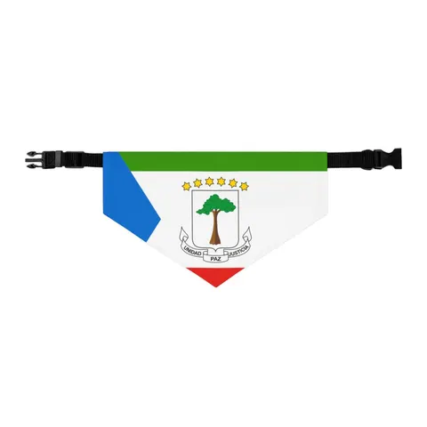 Equatorial Guinea Tricolor & Triangle Pet Bandana Collar — other view