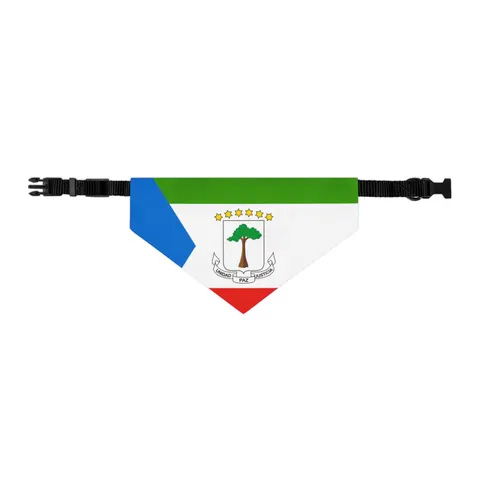 Equatorial Guinea Tricolor & Triangle Pet Bandana Collar — other view