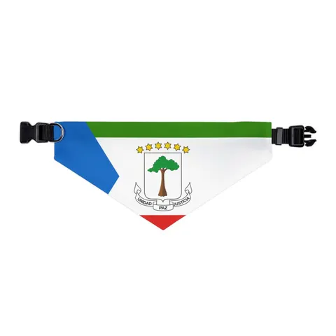 Equatorial Guinea Tricolor & Triangle Pet Bandana Collar — other view