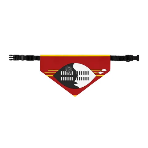 Eswatini Blue Red Yellow Shield Pet Bandana Collar — other view