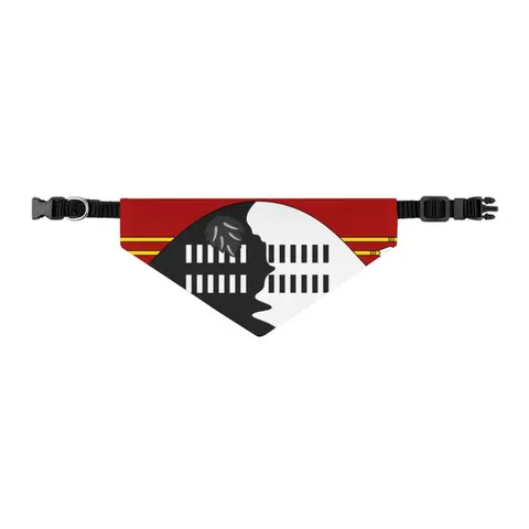 Eswatini Blue Red Yellow Shield Pet Bandana Collar — other view